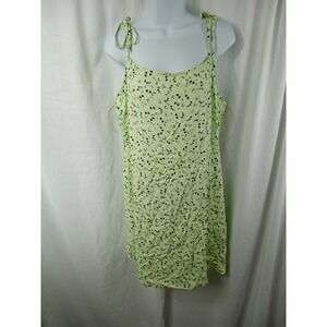 Cotton On Tie Up Spaghetti Strap Mini Dress Green Black Womens Size 14
